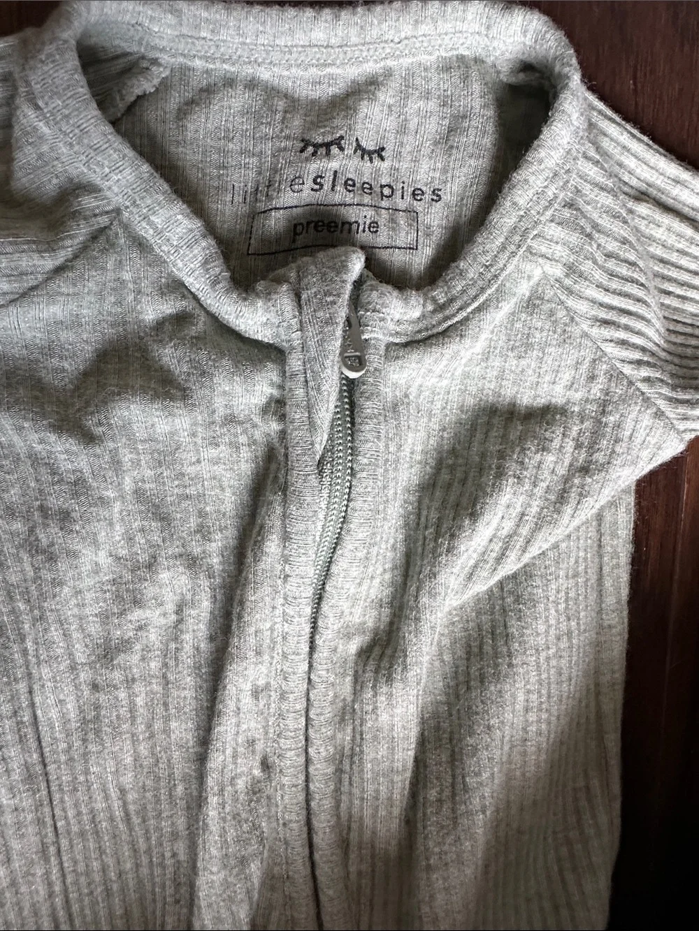 Little Sleepies Olive Ribbed Zipper sleeper